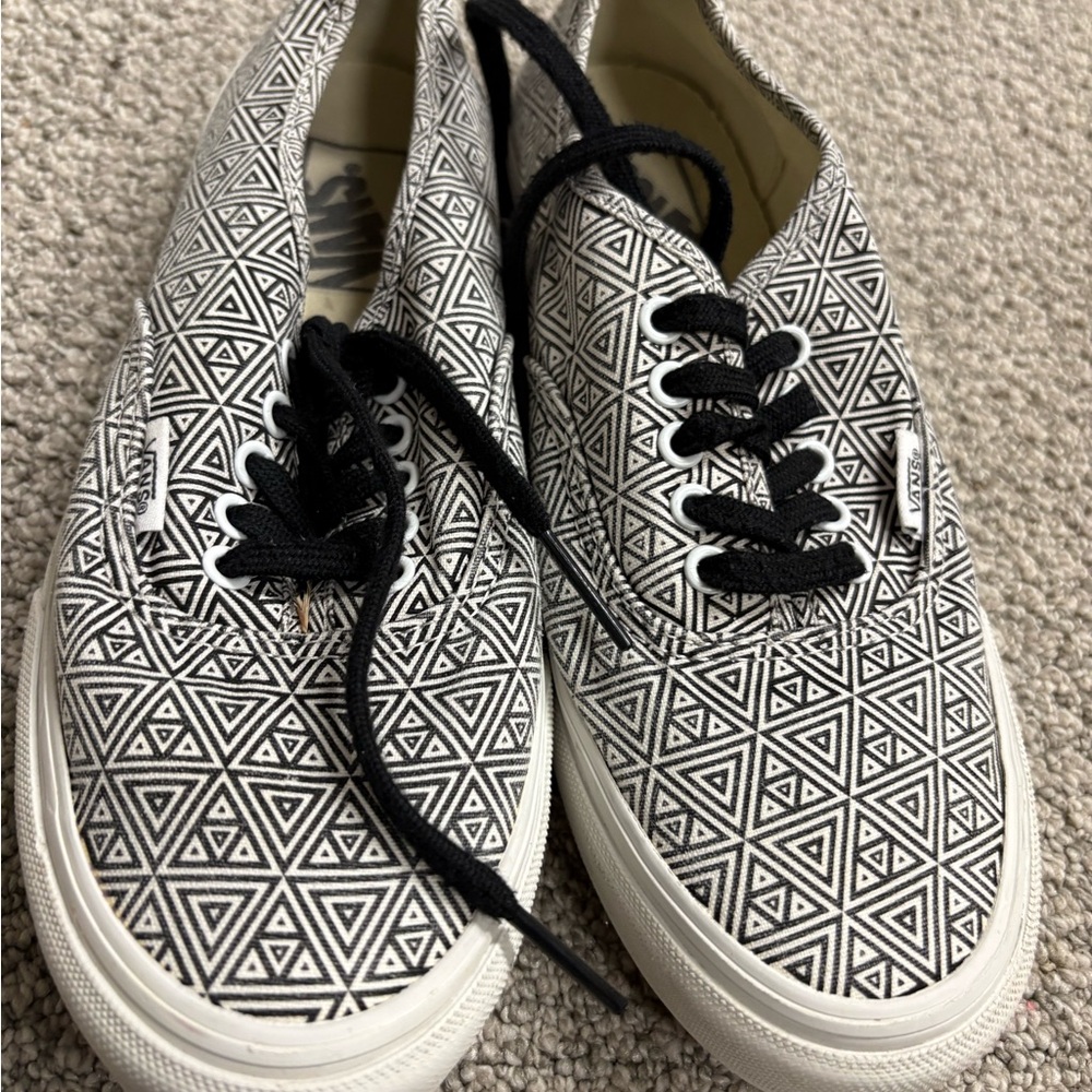 Vans Black and White Geometric Sneakers